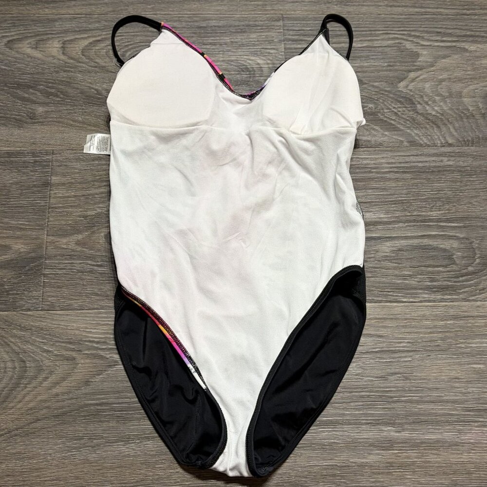 NEW Salt + Cove Medium Tie Dye One Piece Swim Strappy Black Pink Bathing Suit - Picture 10 of 11